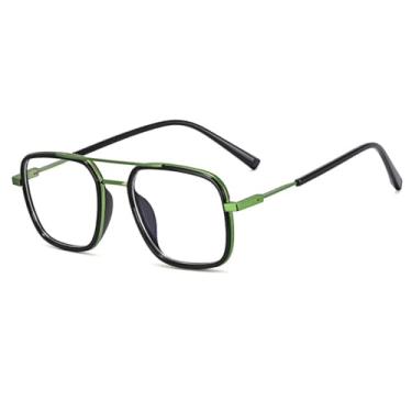 Imagem de Armação de óculos de metal da moda masculina, tamanho grande, com dobradiça de mola (1)