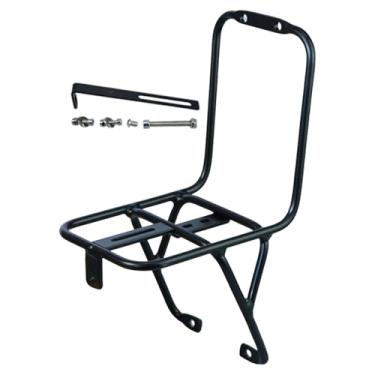 Imagem de Colaxi Bagageiro dianteiro para bicicleta, suporte para alforjes, acessório de reposição prático e fácil de instalar para bicicletas com freio V, Preto