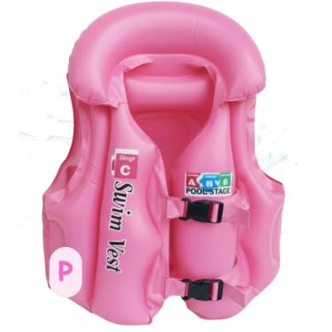 Imagem de Boia Colete Salva Vidas Infantil Inflável Piscina Praia Segurança Ajustável Criança Kids 3 tamanhos Vários Tamanhos (Rosa P)