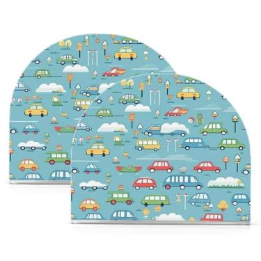 Imagem de Wassud Porta-guardanapos de acrílico de carros de desenho animado, dispensador de guardanapo de papel moderno em forma de U para mesa, cozinha, sala de jantar, bancada 2 peças (comporta 50-60