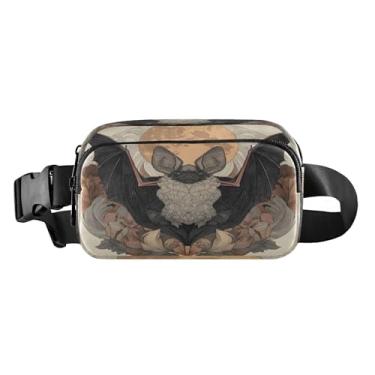 Imagem de CEBUGI Pochetes de caminhada para homens e mulheres, estilo morcego de Halloween, moderno, resistente à água, com cinto ajustável para treino, viagem, corrida