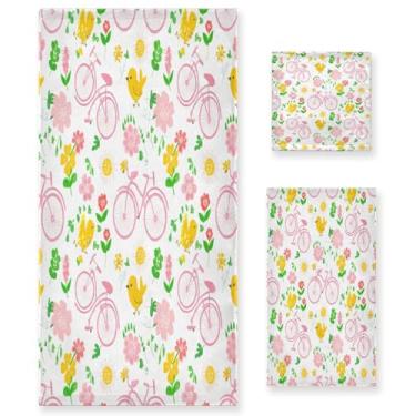 Imagem de STAYTOP Conjunto de 3 peças de toalhas de bicicleta, secagem rápida, altamente absorvente, toalha macia para academia, spa, banheiro