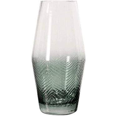 Imagem de YYBOES Vaso de vidro para vasos de flores, mesa, arranjo de flores de vidro transparente, decoração de casa, borda dourada, vida floral, brilhante, design de cor neutra, frasco de vidro (cor: A) para