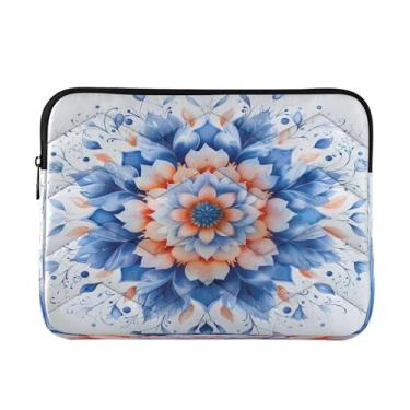 Imagem de Kigai Bolsa para laptop, flor mandala azul macia e resistente a impactos, capa para laptop, bolsa protetora para notebook de 13 a 14 polegadas