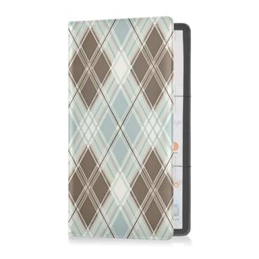 Imagem de Qilmy Porta-luvas xadrez elegante para carro e registro de carro, organizador de porta-luvas de couro sintético premium, carteira essencial de carro perfeita para carteira de motorista, cartões e