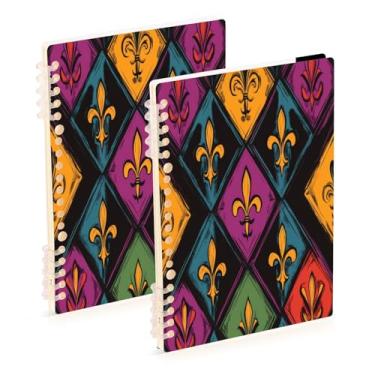 Imagem de Burbuja Cadernos xadrez de carnaval, papel pautado universitário A5 com 60 folhas, fichário para escritório, 2 unidades