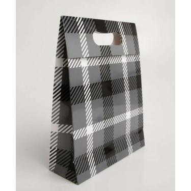 Imagem de Embalagem Presente Sacola Estampa Xadrez Marisa-74106, UN, Preto
