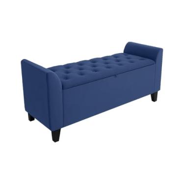 Imagem de Banco Baú Calçadeira organizador 120cm puff bau para quarto(azul)