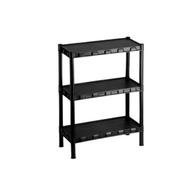 Imagem de Estante Modular Desmontável 6 Andares, Organizadora de Plástico Multiuso com Pezinhos - Ideal para Escritórios, Cozinhas e Banheiros(3 Prateleiras)