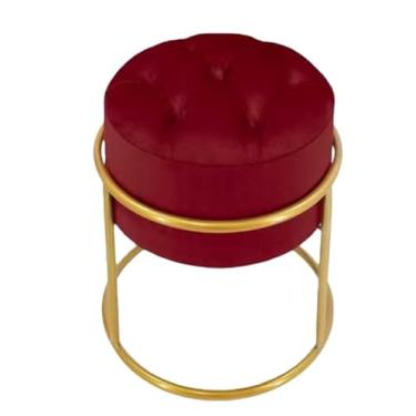Imagem de Pufes Para Sala Decoração Moderna Estilo Industrial puff redondo para Ambientes Lounge e Decoração(Vermelho,Rose)