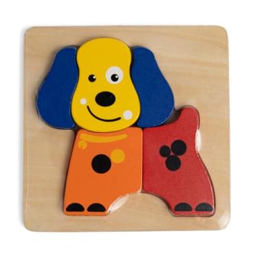 Imagem de PIMPOLHO Quebra-Cabeça de Madeira para Crianças, Unissex, Acima de 2 Anos Montessori (Cachorro) (Cachorro)