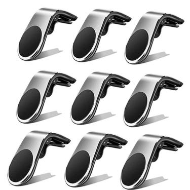 Imagem de Kit 9 Suporte Adaptador Universal De Carro Tipo L Prata