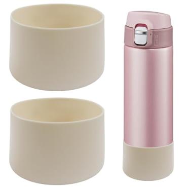 Imagem de Seimneire 2 peças de protetor de garrafa de água para bota Silicagel para Owala 680 g, capa de base antiderrapante creme de 2,88 polegadas, compatível com garrafas de aço inoxidável FreeSip, Twist
