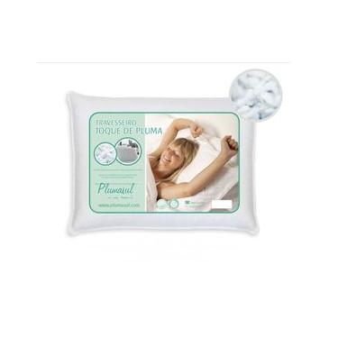 Imagem de Travesseiro Plumasul Fibra Siliconizada Toque de Pluma 233 Fios 45 x 65 cm - Branco Branco