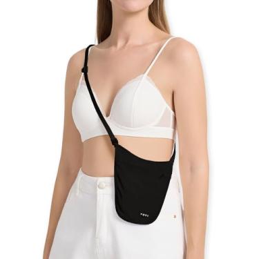 Imagem de Cinto transversal para dinheiro com porta-cartão removível com bloqueio de RFID, carteira de viagem oculta para dinheiro e passaporte - design leve, seguro e invisível para viagens, Preto