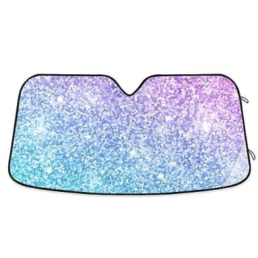 Imagem de Guarda-sol roxo azul-petróleo Aqua Glitter Para-brisa dobrável, cobertura de para-brisa, protetor solar de carro