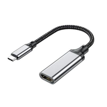 Imagem de Awescam Cabo USB-C para HDMI, 4K@60Hz, adaptador de cabo tipo C para HDMI 2.0 de alta velocidade, cabo trançado, compatível com MacBook, iPhone 16/15 Pro/Max, iMac, iPad Pro, Galaxy S24, Surface