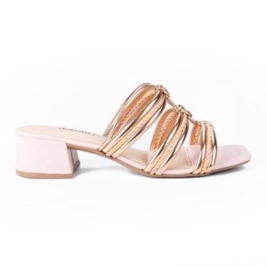 Imagem de Tamanco Dakota Salto Bloco Tiras Metalizado Y0161-Feminino