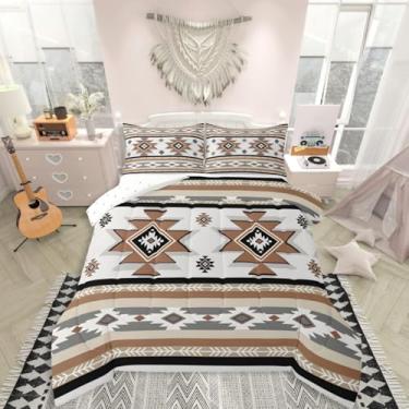Imagem de Queen Size Sudoeste, nativo asteca, edredom para meninos e meninas, retrô, exótico, boêmio, ultramacio, conjunto de cama para decoração de quarto, respirável, macio e leve de microfibra