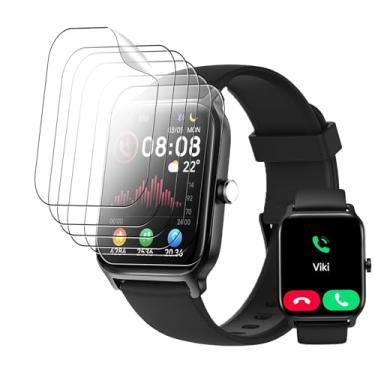 Imagem de Oshmirian Pacote com 6 protetores de tela para relógio inteligente Tensky de 4,7 cm – Película TPU 6H, antiarranhões, anti-impressões digitais, sem bolhas, à prova de estilhaçamento, à prova de poeira