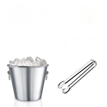 Imagem de Kit Balde + Pegador de Gelo Inox