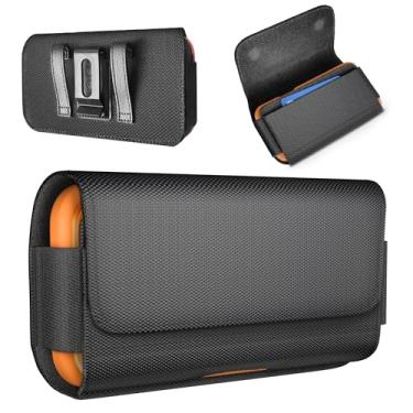 Imagem de Meilib Capa coldre de nylon para modelos Samsung Galaxy Ultra (S25 S24 S23 S22 S21 S20), A56 A55 A54 A36 A35 A34 A26 A25 A24 A17 A16 A15 A14 - Fecho magnético, clipe de cinto e suporte de cartão para