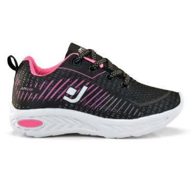 Imagem de Tênis Infantil Esportivo Masculino Feminino Unissex Jumper Confortável Resistente a Água Antiderrapante Solado Microexpandido (Preto e Rosa Pink, BR, Criança de 4 a 8 anos, Numérico, P, 33)