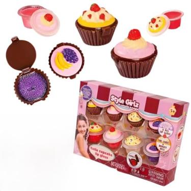 Imagem de Kit com 8 Cupcake Gloss Infantil Girls – Hidratante Labial Brilhante, Cores e Aromas Sortidos | Batom Infantil Divertido e Seguro em Formato de Cupcake para Meninas – Brilho, Diversão e Cuidado com os Lábios!