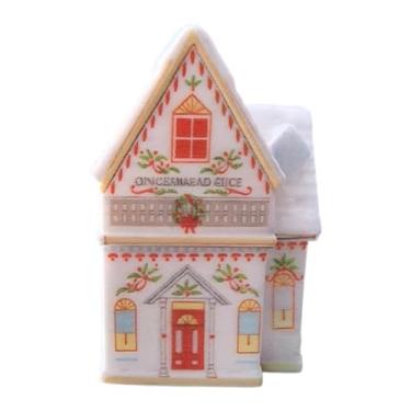 Imagem de WeiLaiKeQi Recipiente para temperos em formato de casa de Natal, decoração natalina portátil, peça central, pote de especiarias, garrafa para culinária, Style F