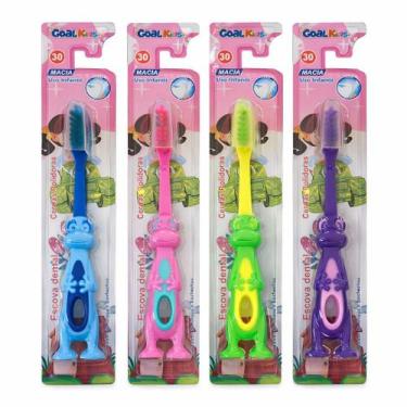 Imagem de Escova dental infantil com protetor dino - 1 unidade - GOAL KIDS