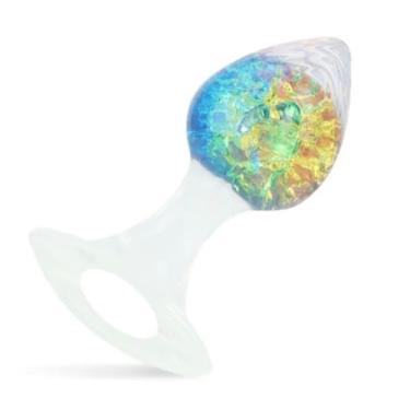 Imagem de Plug Anal Coração Médio Em Silicone Com Esfera De Vidro Interno Brinquedo Erótico Acessório Íntimo PL148M (COLORIDO)