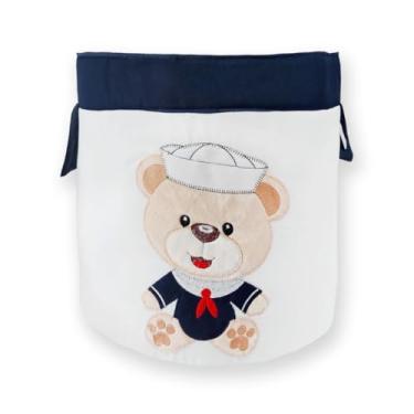 Imagem de Cesto para guardar brinquedos 1 peça Bordado circular Multicolorido (MARINHEIRO)