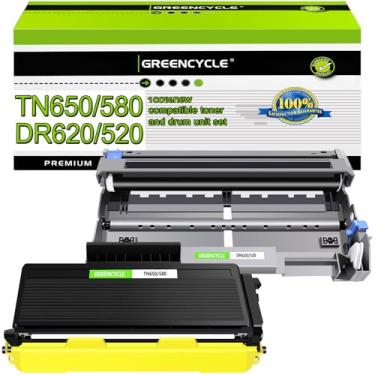 Imagem de (1 tambor + 1 toner) GREENCYCLE conjunto de cartuchos de toner preto de alto rendimento e unidade de tambor compatível com Brother TN550 TN580 DR520 use com DCP-8060 DCP-8065DN HL-5240 HL-5250 MFC-8870WN