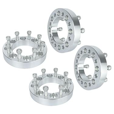 Imagem de Haruma 4 peças espaçadores de roda de espessura de 3,8 cm 8 x 6,5 padrão de parafuso de roda 14 x 1,5 pinos furo de cubo de 130 mm para GMC Sierra 1500 HD/2500 HD; para Chevrolet Express