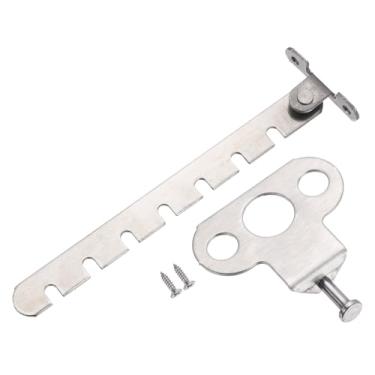 Imagem de PATIKIL Trava restritiva de janela 42 mm x 166 mm, trava de segurança de aço inoxidável com 7 compartimentos para abertura interna, prata