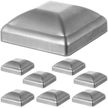 Imagem de MorningRo 8 peças de tampas de metal galvanizado de 15 x 15 cm para postes de cerca de madeira de 15 x 15 cm à prova d'água durável