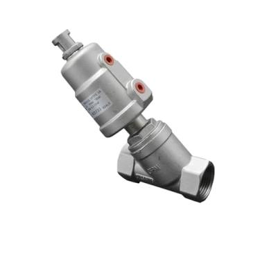 Imagem de Válvula de assento angular de atuador pneumático de aço inoxidável DN25, válvula de assento pneumática 16 bar para vapor, gasóleo, normalmente fechada (aberto_única)