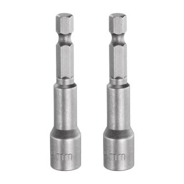 Imagem de HARFINGTON 2 peças de broca de chave de porca soquete métrico de 9 mm haste sextavada de 1/10.2 cm (2,56" (65 mm) soquetes magnéticos de 6 pontos de mudança rápida conjuntos de parafusos de aço CR-V
