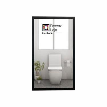 Imagem de Espelho Retangular 65X38 com Moldura Decorativa Espelho Para Quarto Sa
