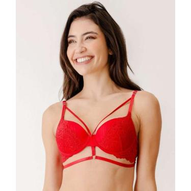 Imagem de Sutiã De Renda Push Up Strappy Marisa-27023, Vermelho, 44