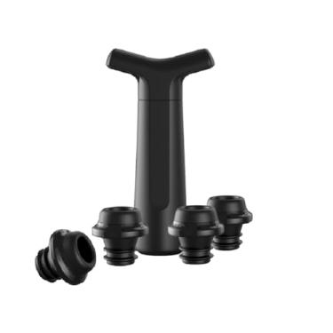 Imagem de YLMFTNU Wine Saver, bomba de vinho a vácuo com 4 rolhas de vinho a vácuo, preservador de vinhos pretos com escala de tempo, rolhas reutilizáveis de garrafa de vinho à prova de vazamento para preservar