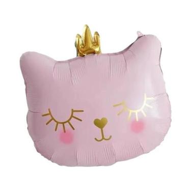 Imagem de Balão De Filme De Alumínio Com Tema De Gatos E Coroa De Desenho Animad