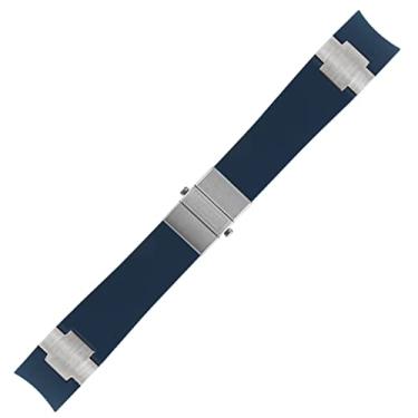 Imagem de AHGDDA Pulseira de relógio impermeável para Ulysse Nardin pulseira de relógio de borracha de silicone esportiva, peças de acessórios de relógio de substituição (13)
