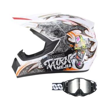 Imagem de Kit De Capacete De Motocross Para Adultos E Jovens Com Óculos MX E Luv
