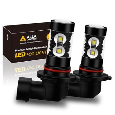 Imagem de Alla Lighting Lâmpadas de LED de alta potência 50W H8 H11 2504 super brilhantes de 12V para substituição de lâmpadas de neblina diurna, 6000K Xenon Branco PY20D H10 9145 Alla-H10-HP-50W-Fog