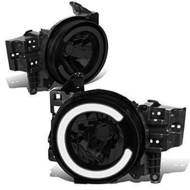 Imagem de DNA Motoring HL-LB-FJC072P-BK-SM-CL1 Faróis de lente fumê com LED C-Styling DRL compatível com 07-14 FJ Cruiser