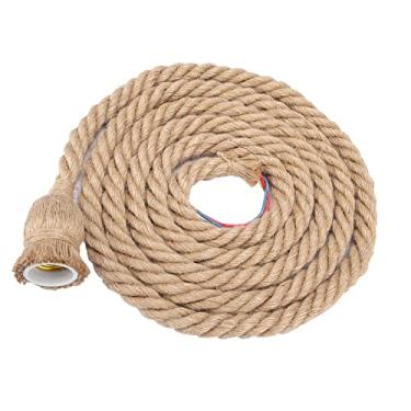 Imagem de Suporte de lâmpada pendente de corda criativa industrial vintage para sala de estar bar E27 corda de cânhamo 85-265V (2 metros por cabeça)