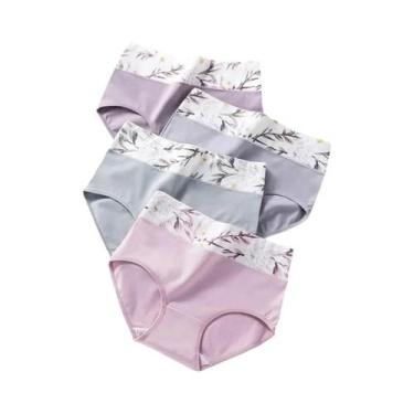 Imagem de Conjunto De 4 Calcinhas De Algodão plus Size De Cintura Alta, Confortá