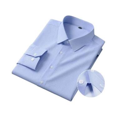 Imagem de Camisa Casual Masculina Slim Fit De Manga Longa Com Estampa Xadrez Pri