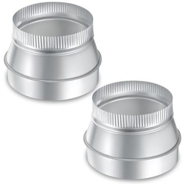 Imagem de Otoolling 2 peças redutor de duto de ar adaptador de duto redondo de aço galvanizado de 18 a 15 cm para sistema de ventilação, tubo de conexão, tubos de drenagem, tubos de exaustão com ventilador de